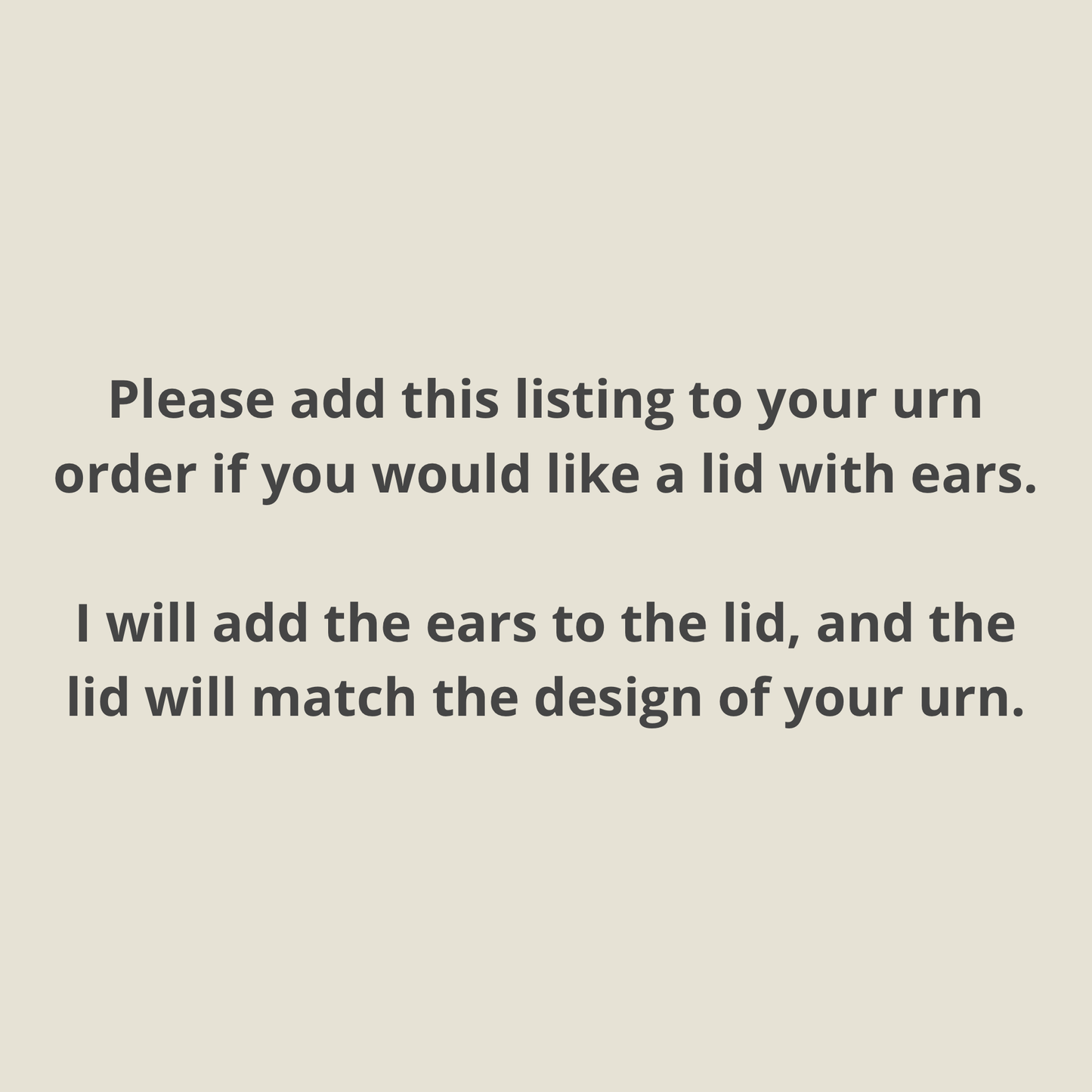 Lid with Ears, Urn with Tail: Add-on