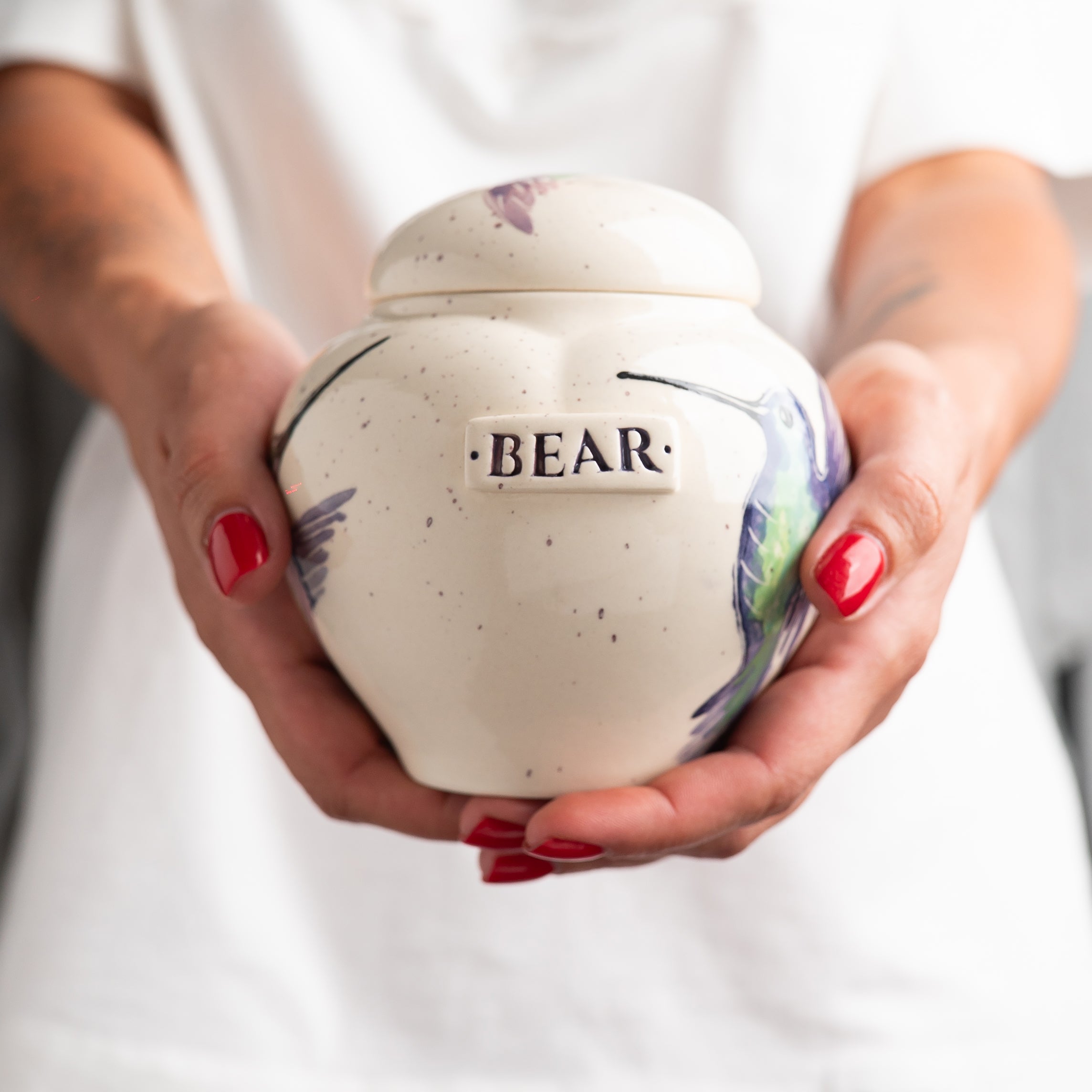 Bird Pet Urn, Ceramic Urn for Ashes, Creamation Urn, Heart Urn for Pets, Dog Urn, Cat Urn