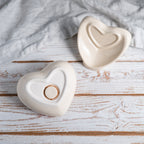 Heart Keepsake for Human or Pet Ashes: Lily Flower Memorial Ceramic Urn