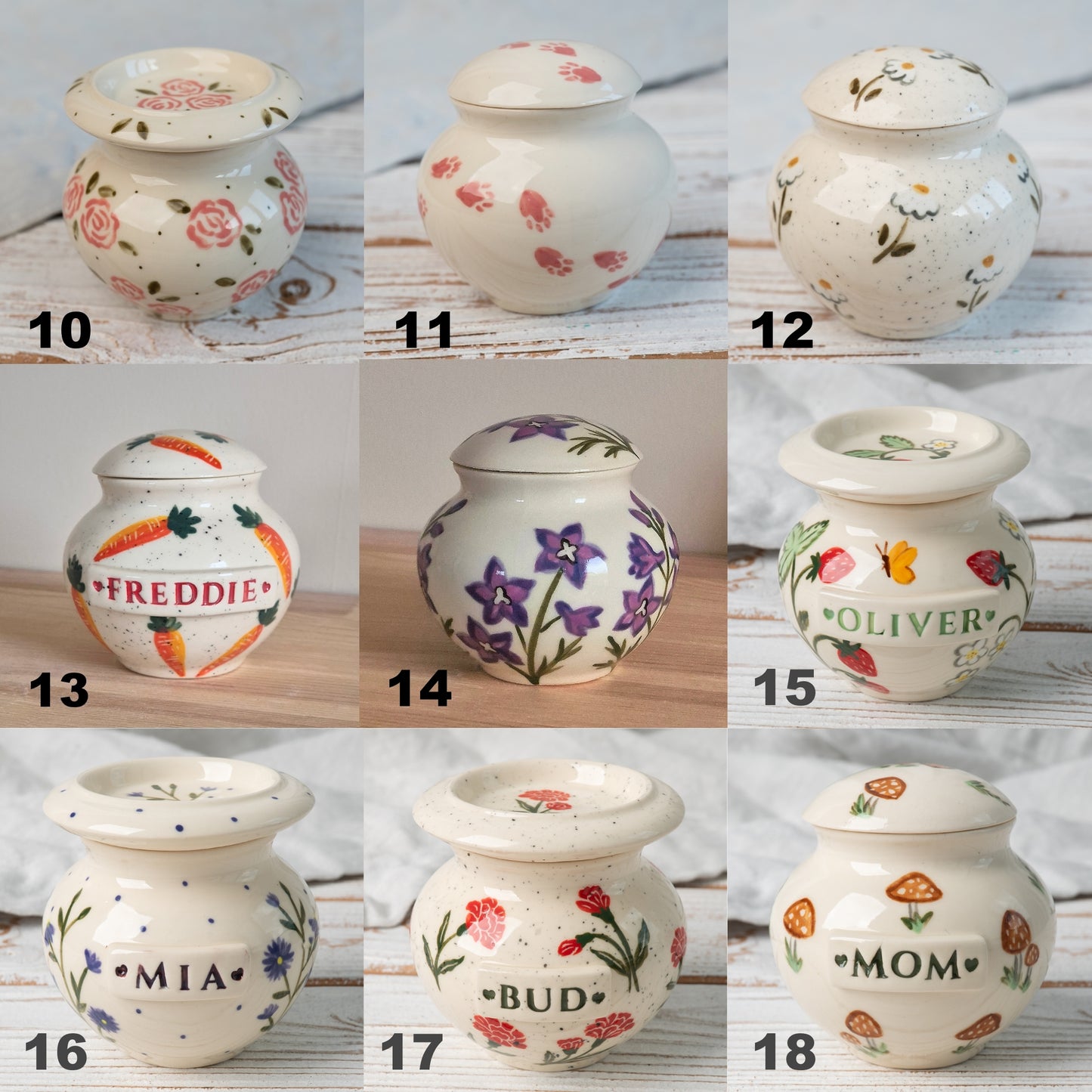 Custom Mini Keepsake Urn: 5 cu in Handmade Urn, Choose Your Design, Small Cremation Urn for Ashes, Hand-Painted Tiny Urn