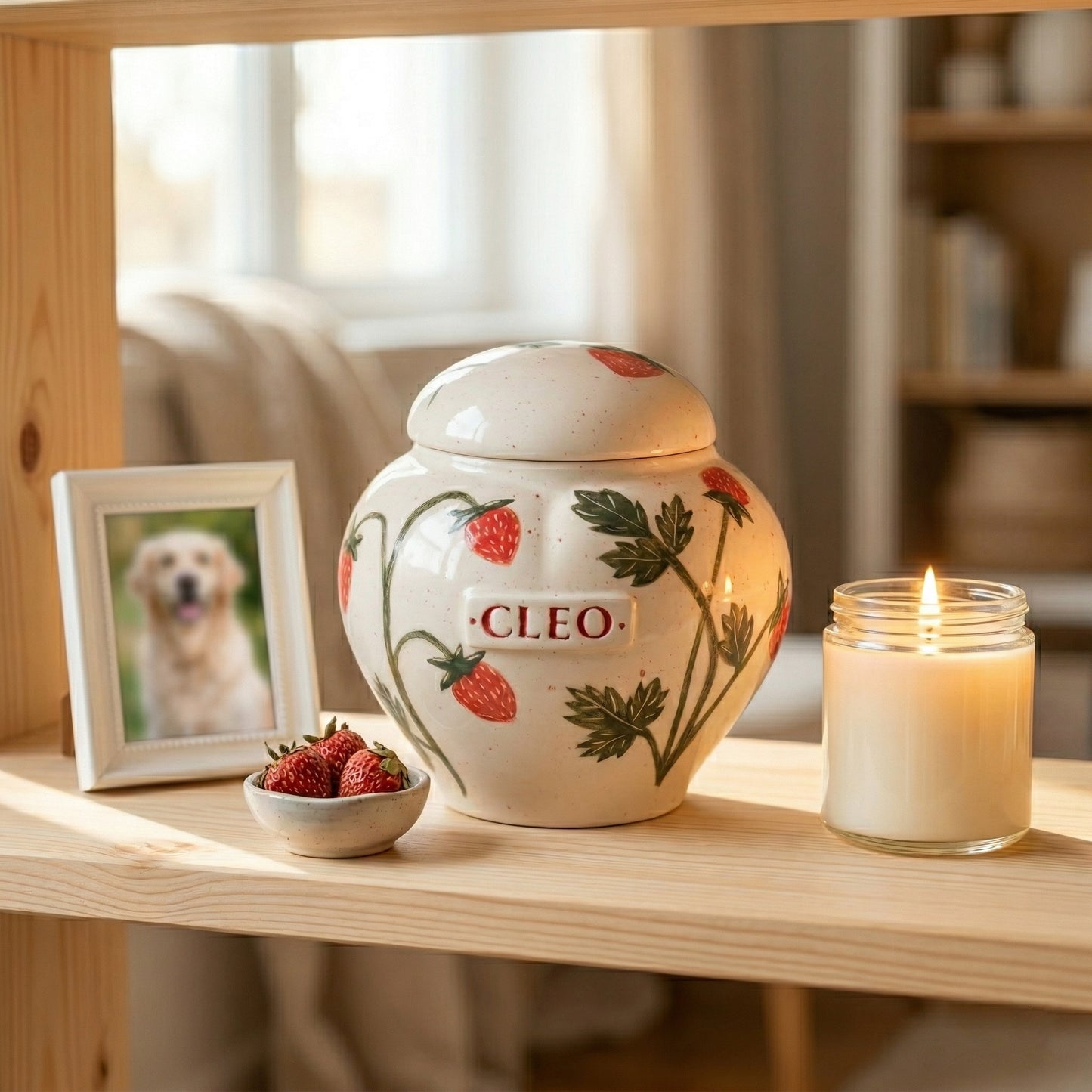 Strawberry Heart Keepsake Sharing Urn | Custom | Mira Ceramics