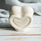 Heart Keepsake for Human or Pet Ashes: Lily Flower Memorial Ceramic Urn