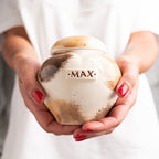 Chestnut Cat Heart-Shaped Ceramic Urn – Personalized Cat Memorial