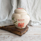 orchid Pet Urn, Ceramic Urn for Ashes, Creamation Urn, Heart Urn for Pets, Dog Urn, Cat Urn
