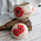 Poppy Pet Urn, Ceramic Urn for Ashes, Creamation Urn, Heart Urn for Pets, Dog Urn, Cat Urn
