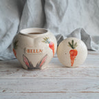 Bunny Urn, Ceramic Urn for Ashes, Creamation Urn, Heart Urn for Pets
