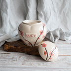 Sakura  Pet Urn, Ceramic Urn for Ashes, Creamation Urn, Heart Urn for Pets, Dog Urn, Cat Urn
