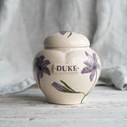 Lily Pet Urn, Ceramic Urn for Ashes, Creamation Urn, Heart Urn for Pets, Dog Urn, Cat Urn