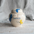 Butterfly Pet Urn, Ceramic Urn for Ashes, Creamation Urn, Heart Urn for Pets, Dog Urn, Cat Urn