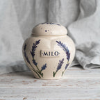 lavender Pet Urn, Ceramic Urn for Ashes, Creamation Urn, Heart Urn for Pets, Dog Urn, Cat Urn