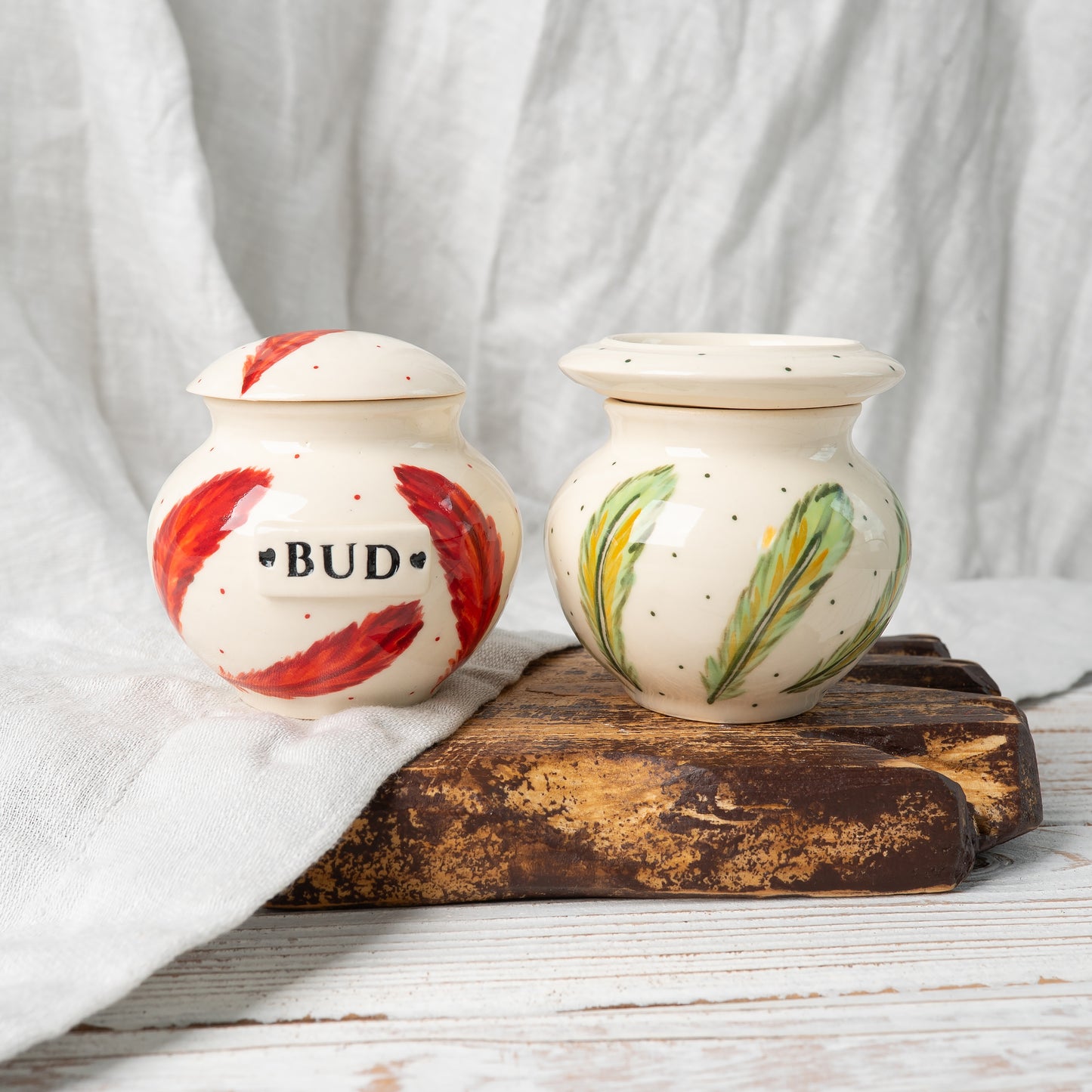 Personalized Bird Urn for Ashes | Ceramic Parrot Memorial | Handmade Feather Pet Loss Keepake