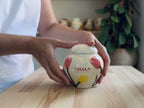 Tulip Flower Heart-Shaped Ceramic Pet Urn – Handmade Memorial or Keepsake Urn for Adults